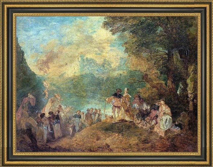 EugeneLouis Boudin the Pilgrimage to Cythera after Watteau Canvas Print, 21"x28"