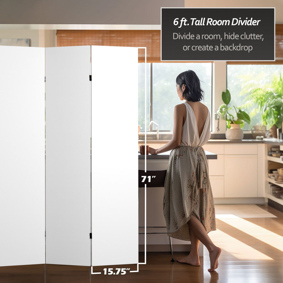 6' Tall Do It Yourself Canvas Room Divider, 6 Panel