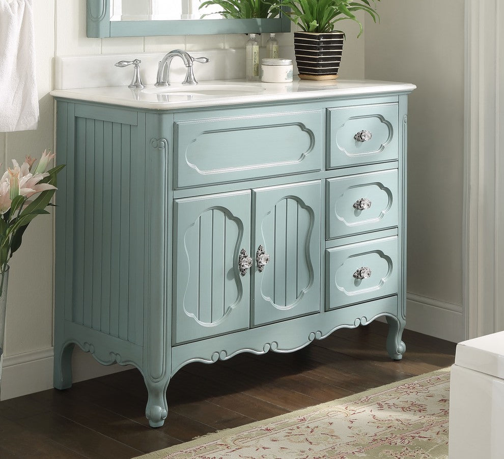 42" Victorian Cottage-Style Knoxville Bathroom Sink Vanity
