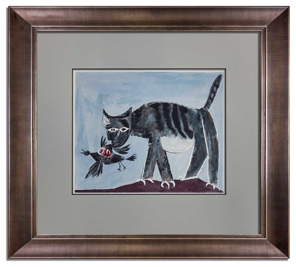 Pablo Picasso Lithograph 1939, Gatto Che Addenta Un Uccello, Framed