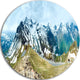 Alps Summer Panorama, Photography Round Wall Art, 11"
