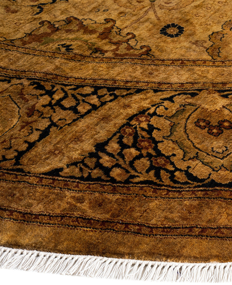 Overdyed One-of-a-Kind Hand-Knotted Area Rug Gold, 9' 1" x 9' 1"
