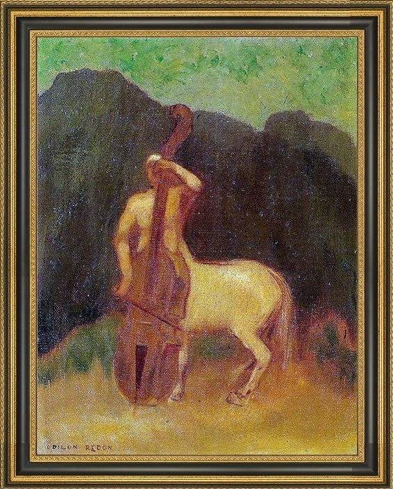 Odilon Redon Centaur with Cello Framed Premium Canvas Print, 21"x28"