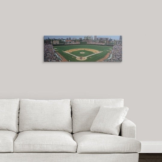 "Illinois, Chicago, Cubs, baseball" Canvas Art, 36"x12"x1.25"