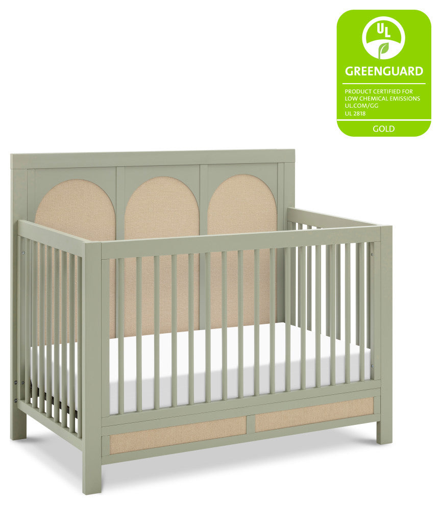 Eloise 4-in-1 Convertible Crib, French Sage and Performance Sand Eco-Weave