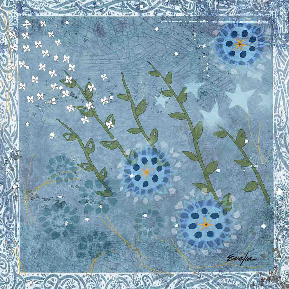 "Eves Flowers I" Painting Print on Canvas by Evelia