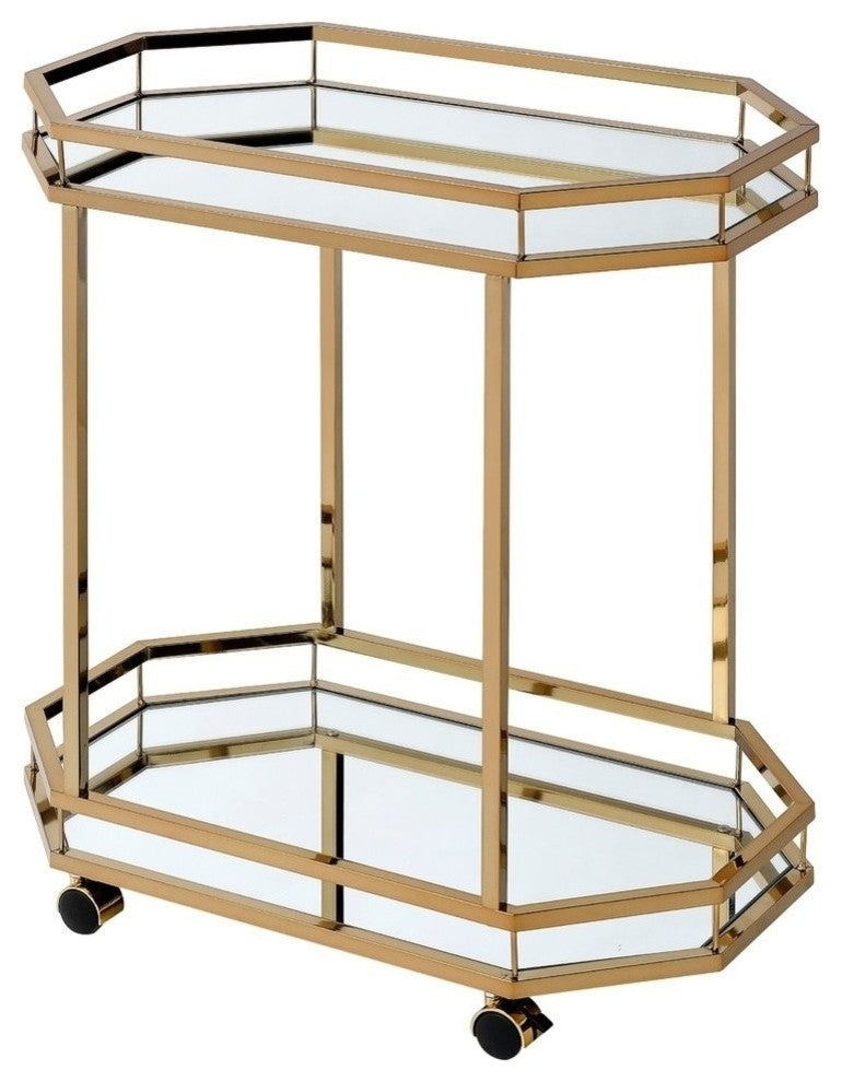 Acme Lacole Serving Cart, Mirror and Champagne
