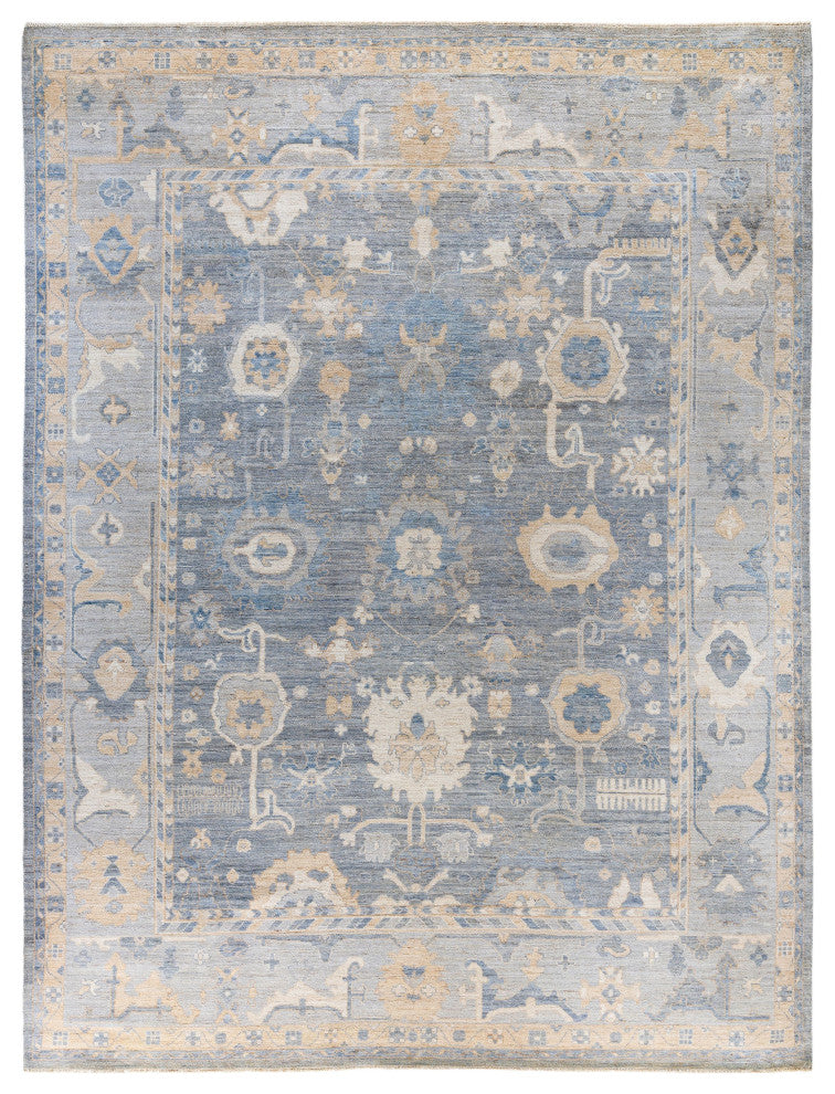 Oushak One-of-a-Kind Hand-Knotted Area Rug Gray, 9'1" x 11'11"