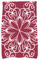 Snowflake Decorative Holiday Geometric Print Hand Towel, Cranberry