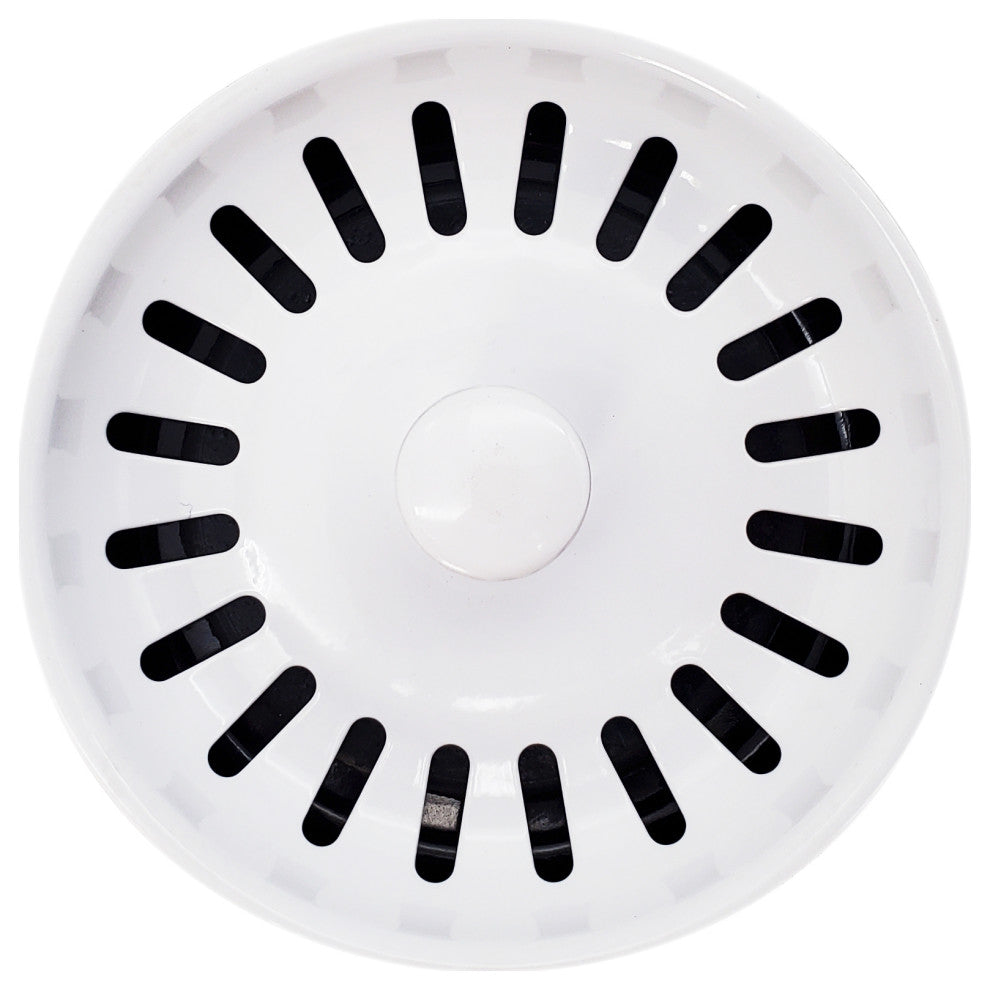 Insinkerator Style Disposal Flange And Strainer In Polished Brass, Powder Coated White