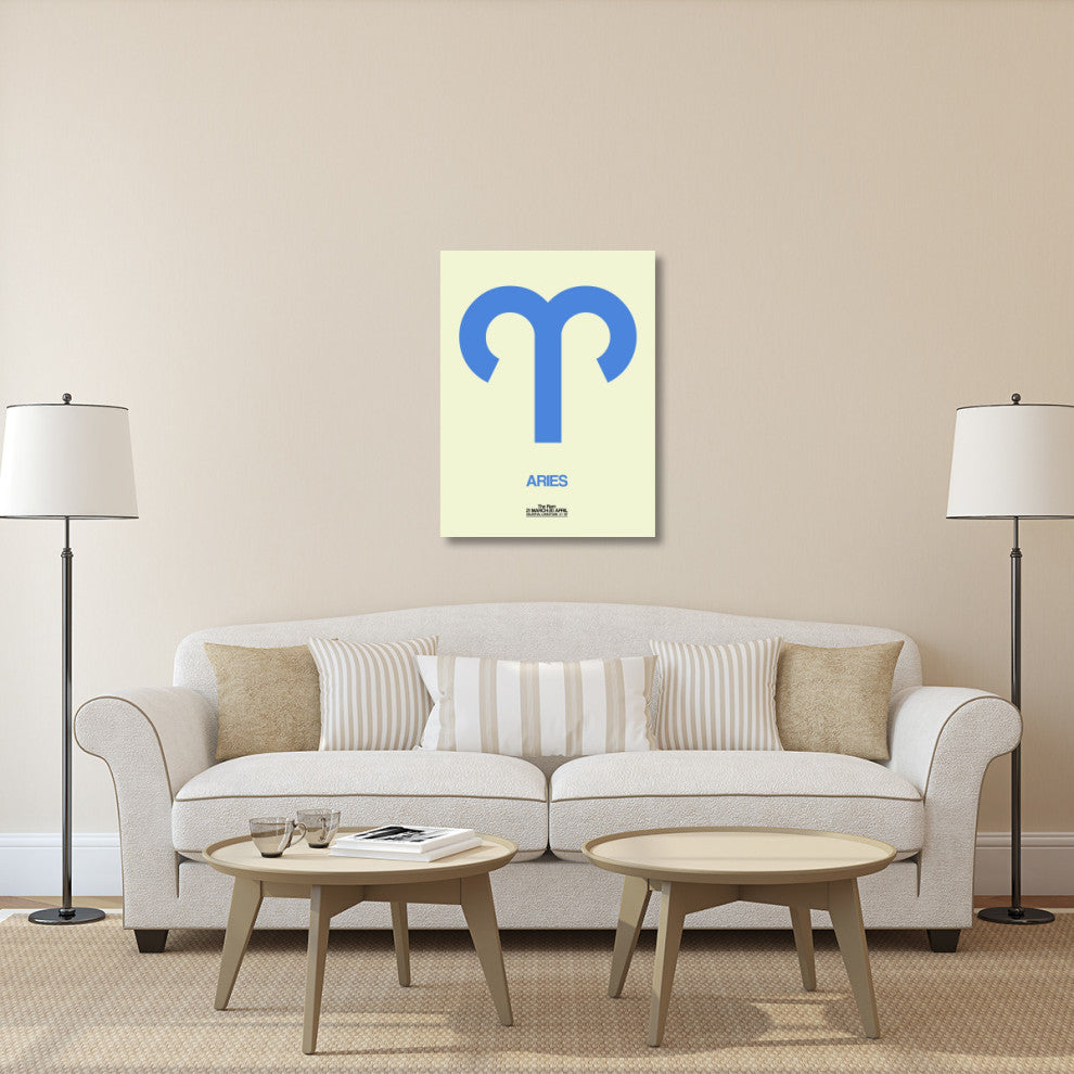 "Aries Zodiac Sign Blue" Fine Art Print