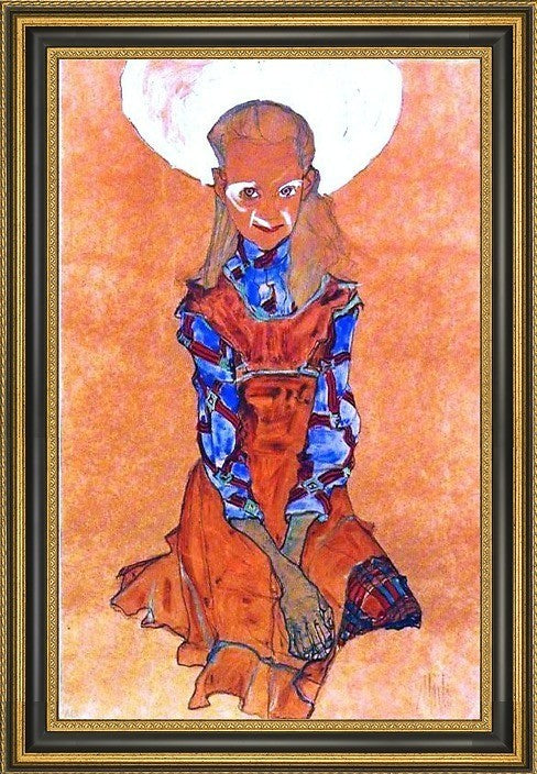Egon Schiele Poldi Lodzinsky - 16" x 24" Framed Premium Canvas Print