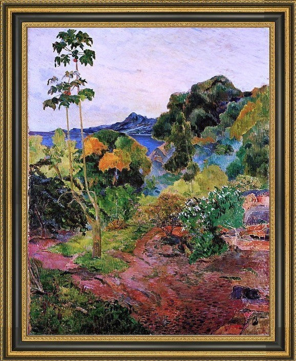 Paul Gauguin Tropical Vegetation Framed Premium Canvas Print, 20"x25"