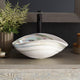Amalfi Murano Glass Bathroom Sink, White Abalone