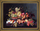 Severin Roesen Still Life with Pomegranates Framed Premium Canvas Print, 18"x24"