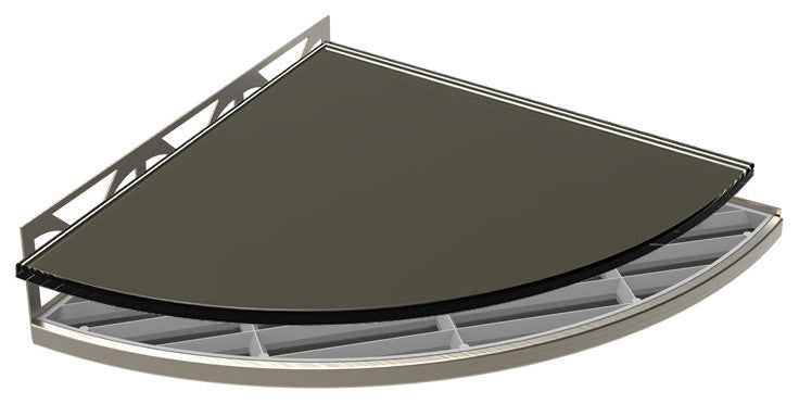 TileWare Structural Surfaces Claddy T-Shelf w/ Glass Cover, Raven