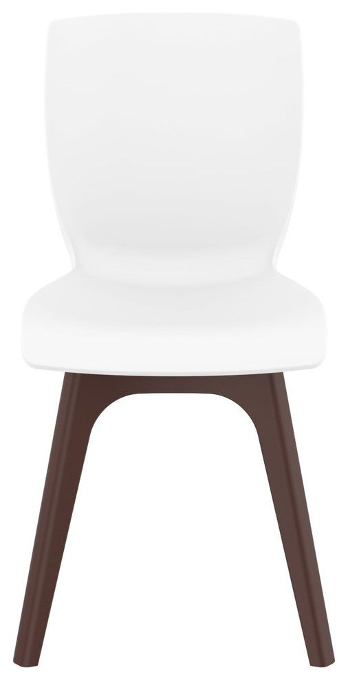 Compamia Mio PP Modern Chair, Set of 2, Brown White