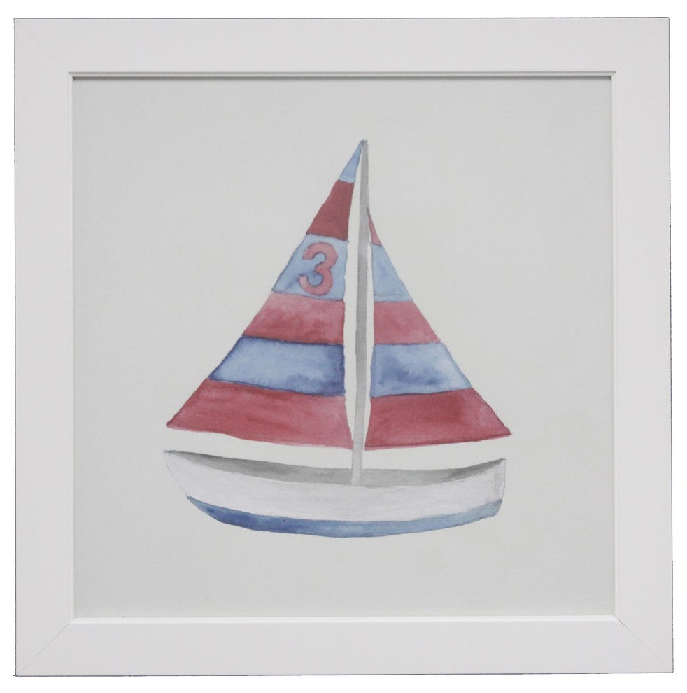 Sailboat No. 3, Large Flat White