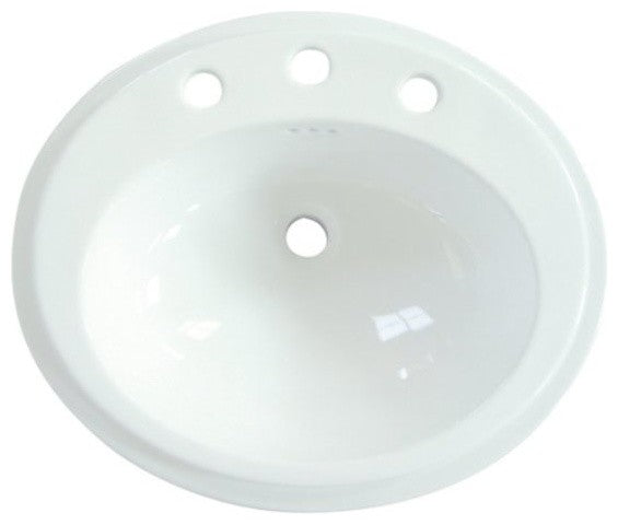 Eden White China Countertop Bathroom Sink with 8" Center LBTO22187W38