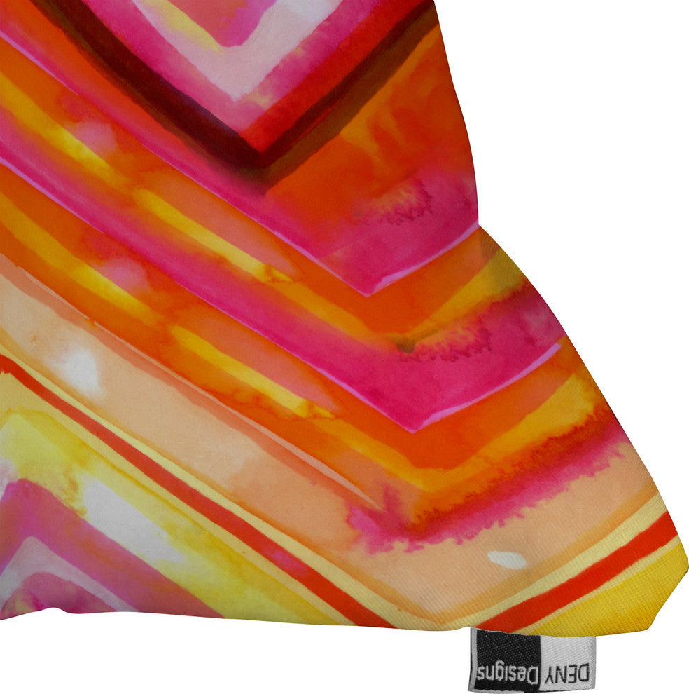 Deny Designs Cayenablanca Watercolour Chevron Outdoor Throw Pillow