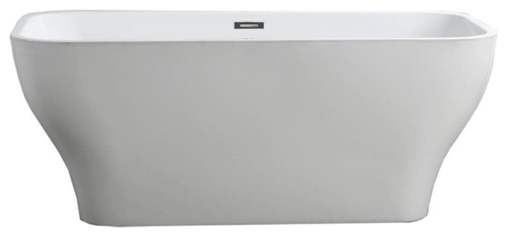 Novara 59" Freestanding Bathtub, Glossy White