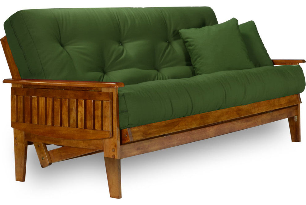 Eastridge Futon Set, Frame, 8" Mattress, Hunter Green, Full