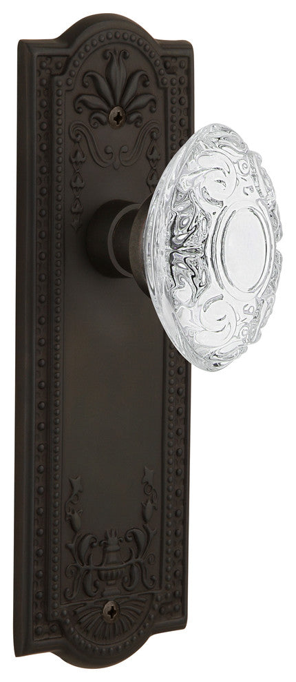 Meadows Plate Double Dummy Crystal Victorian Knob, Oil-Rubbed Bronze, MEACVI