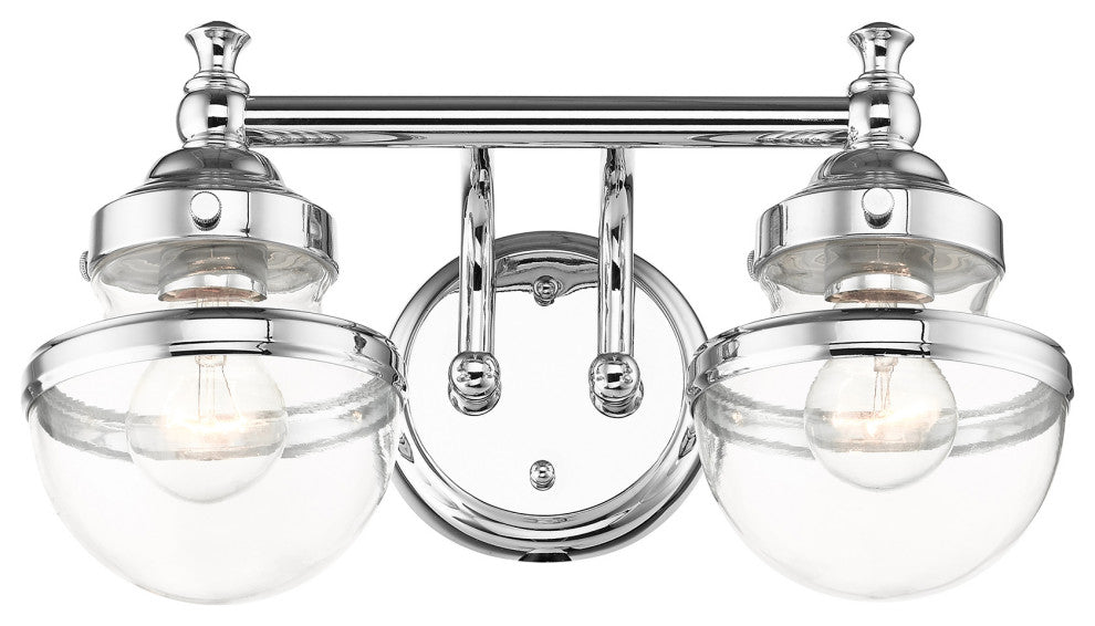 Livex Lighting Oldwick 2 Light Polished Chrome Vanity Sconce
