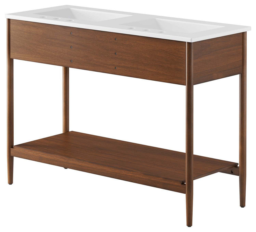 Zaire 48" Double Sink Bathroom Vanity - Walnut White