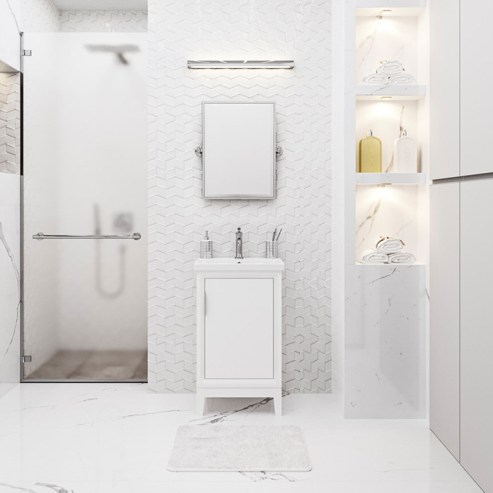 Elsa 20 In. Ceramic Sink Top Vanity in Pure White