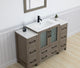Vanity Art Freestanding Bathroom Vanity Set with Ceramic Top & Mirror