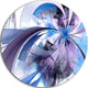 Purple And Blue Symmetrical Fractal Flower, Floral Disc Artwork, 11"