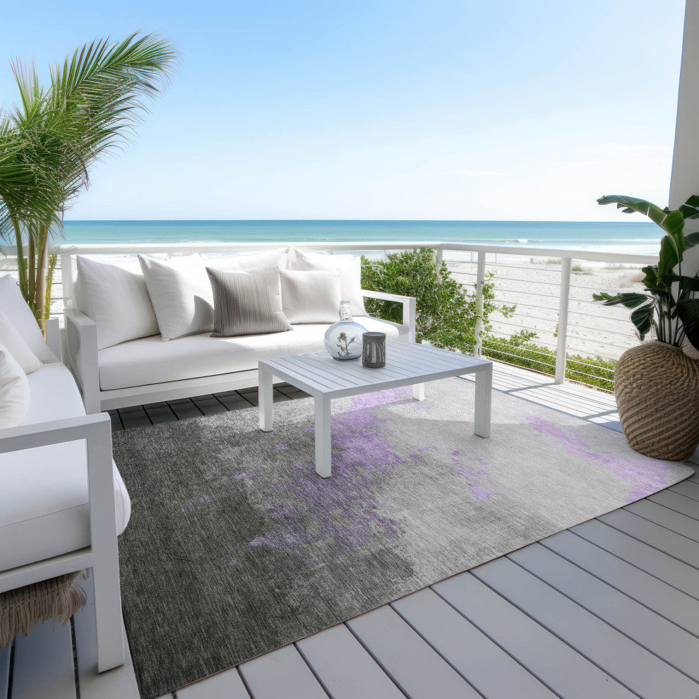 Machine Washable Indoor/Outdoor Chantille ACN1881 Violet 8' x 10' Rug
