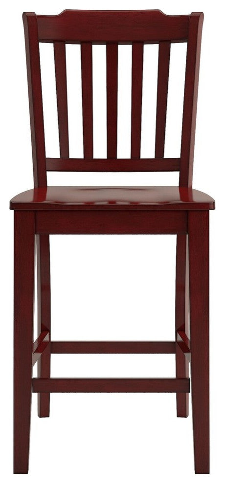 Arbor Hill Slat Back Counter Chair, Set of 2, Berry Red
