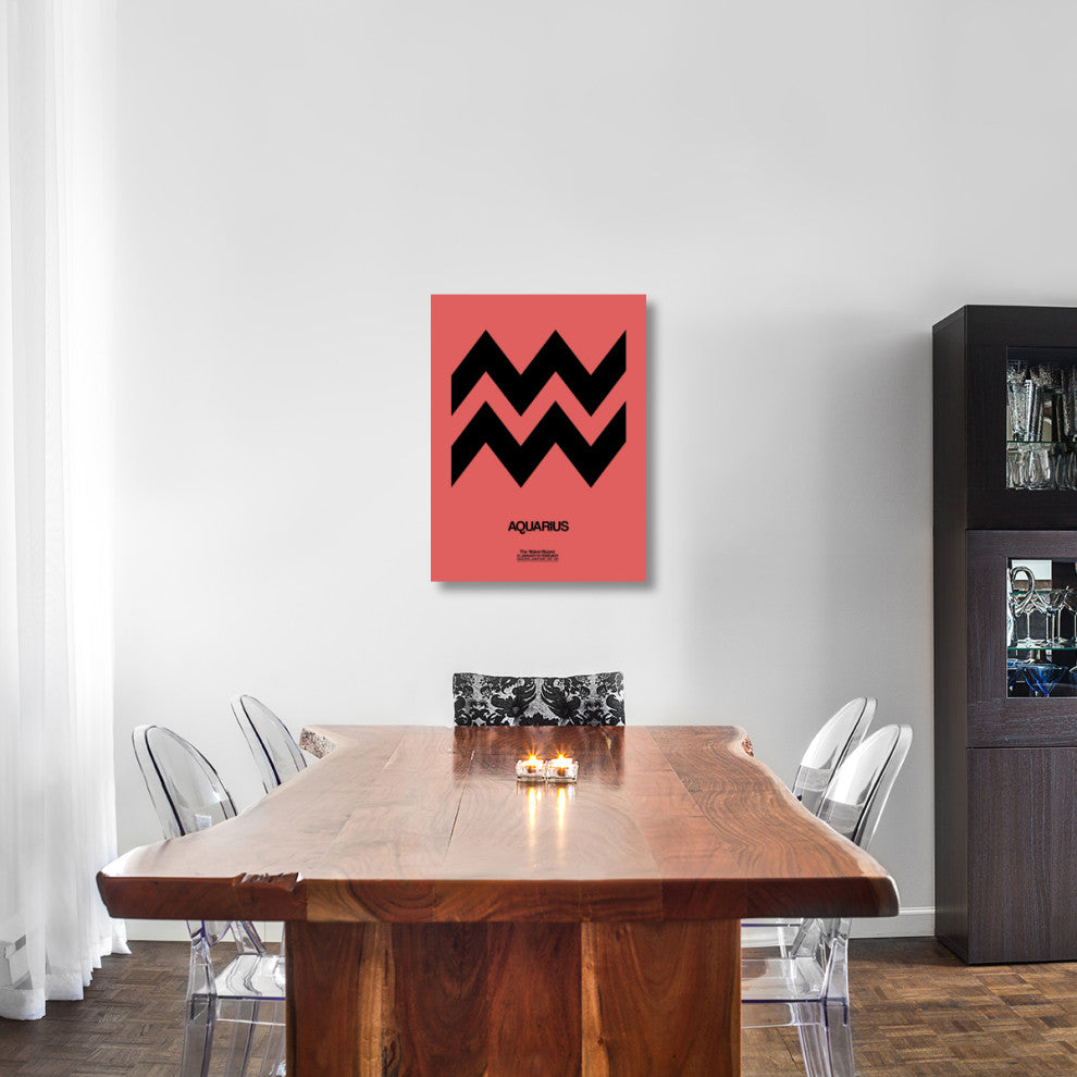 "Aquarius Zodiac Sign Black" Fine Art Print