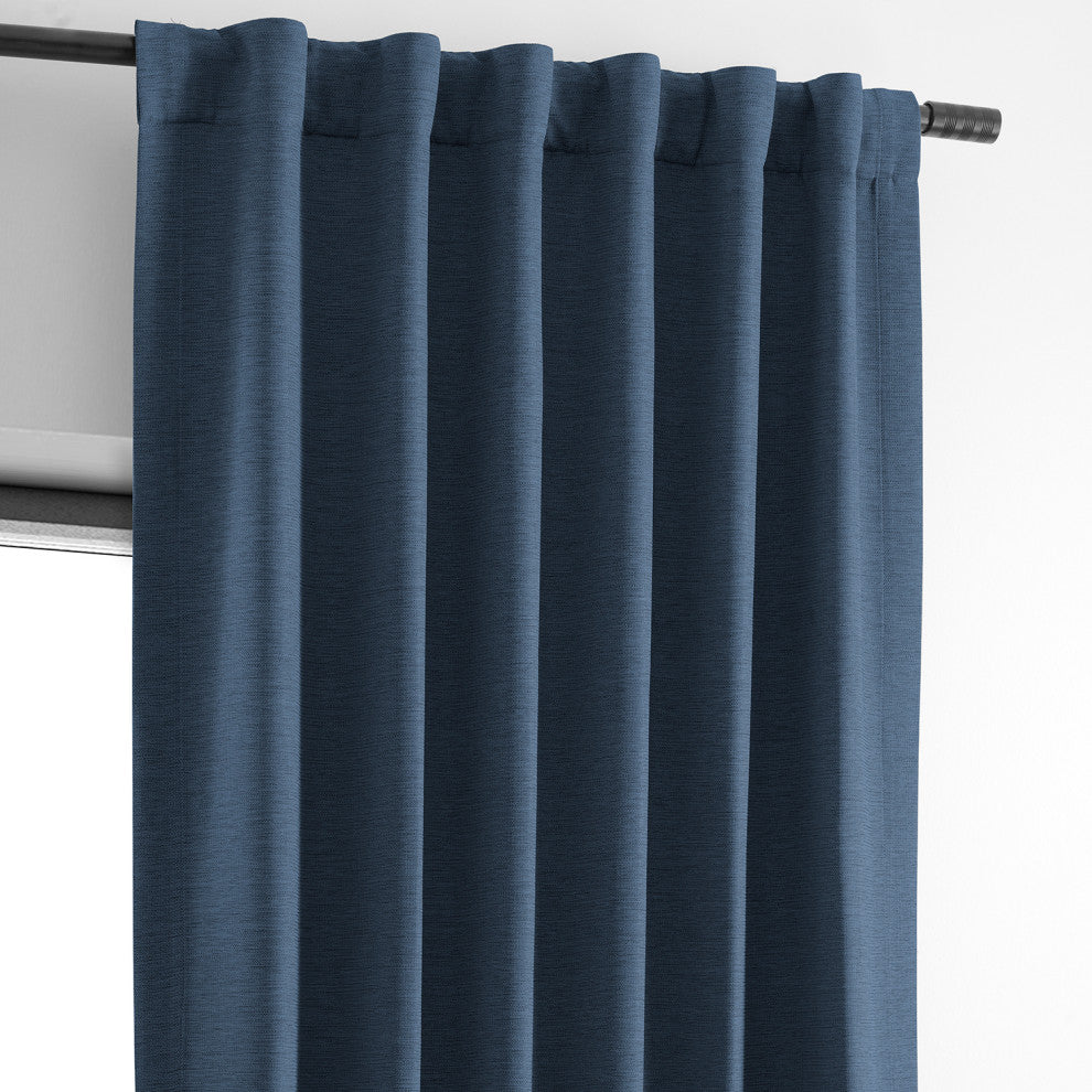 Bellino Blackout Room Darkening Curtain Single Panel, Wild Blue, 50"x96"