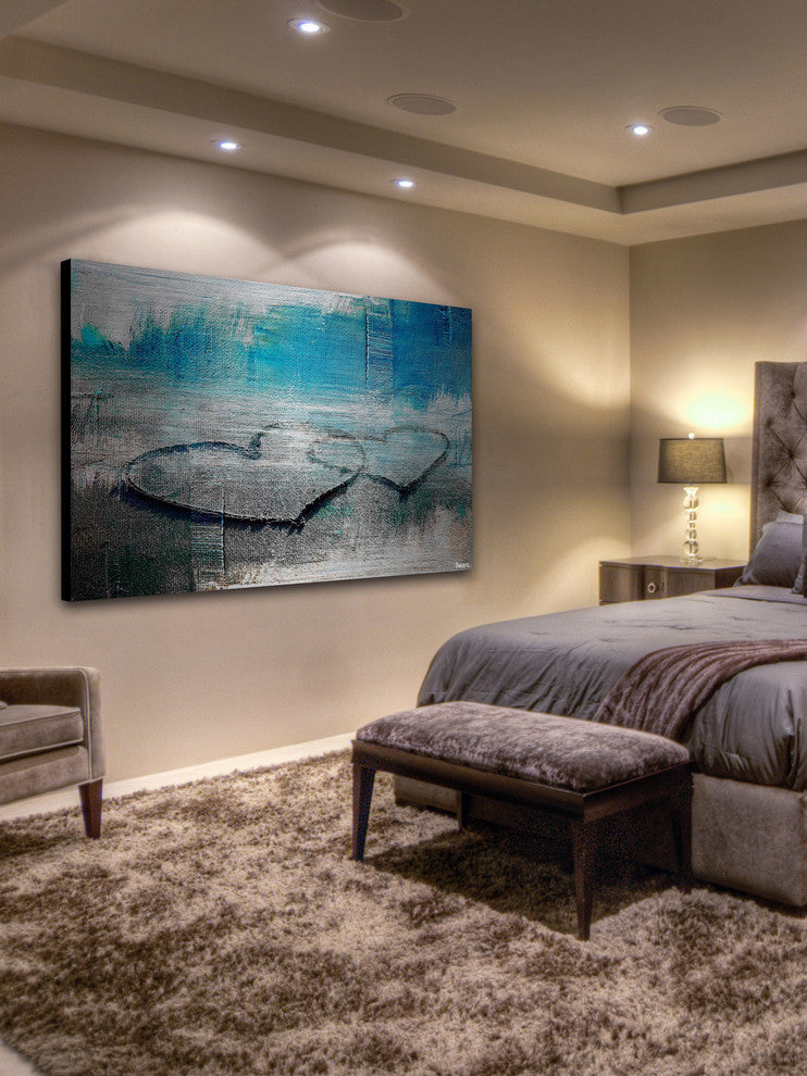 "Hearts Connected" Painting Print on Brushed Aluminum, 45"x30"