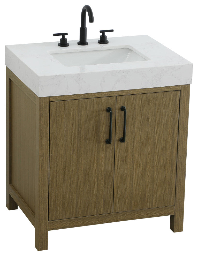 Home Living 30" Single Bathroom Vanity, Chestnut Brown