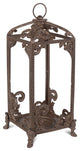 Tall Brown Metal Acanthus Leaf Lantern