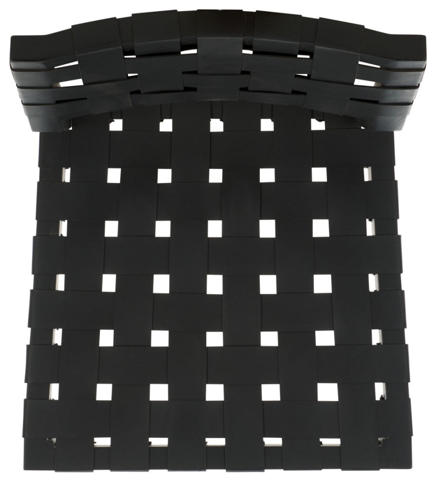 Safavieh Couture Bette Woven Leather Dining Chair, Black