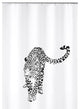Black and White Textile Shower Curtain, Wildcat