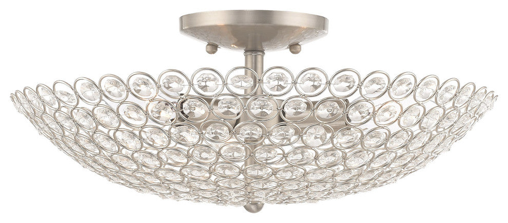 Livex Lighting Brushed Nickel 3-Light Ceiling Mount