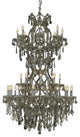 Elegant Maria Theresa Foyer Hall Light, Golden Teak Finish With Royal Crystal