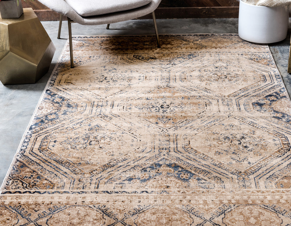 Unique Loom Beige Chateau Jackson 4' 0 x 6' 0 Area Rug