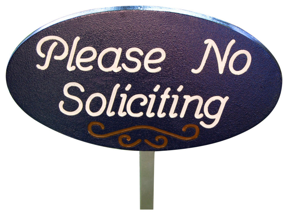 Please No Soliciting Stake Sign