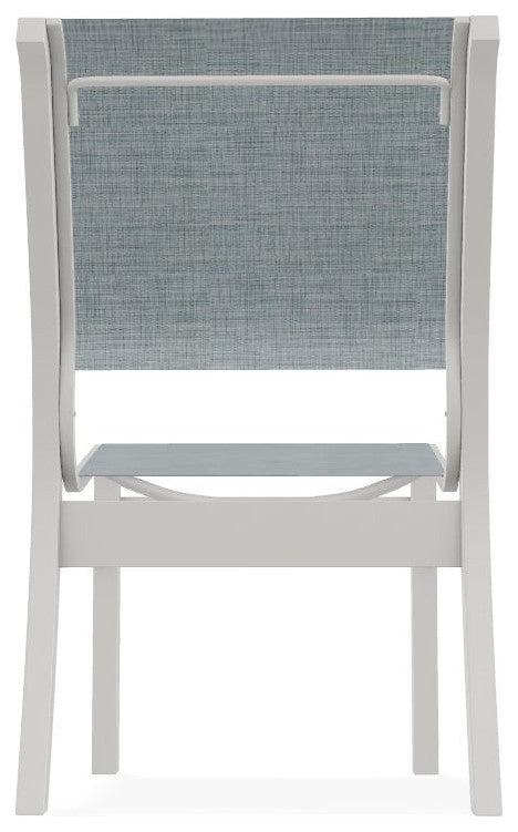 Leeward Sling Stackable Outdoor Dining Chair, Charm/Snow
