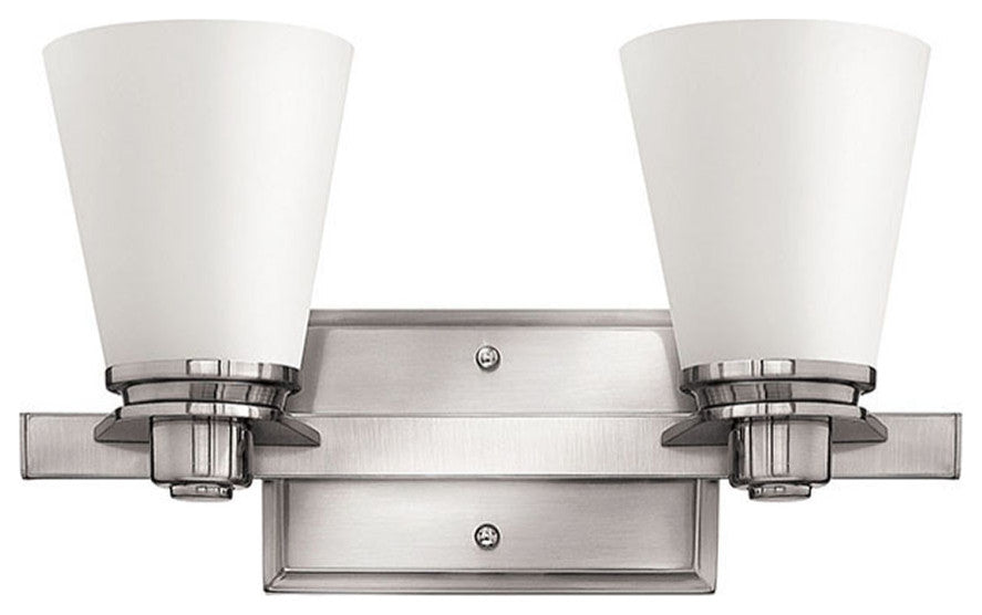 Hinkley Avon Small Two Light Vanity, Brushed Nickel