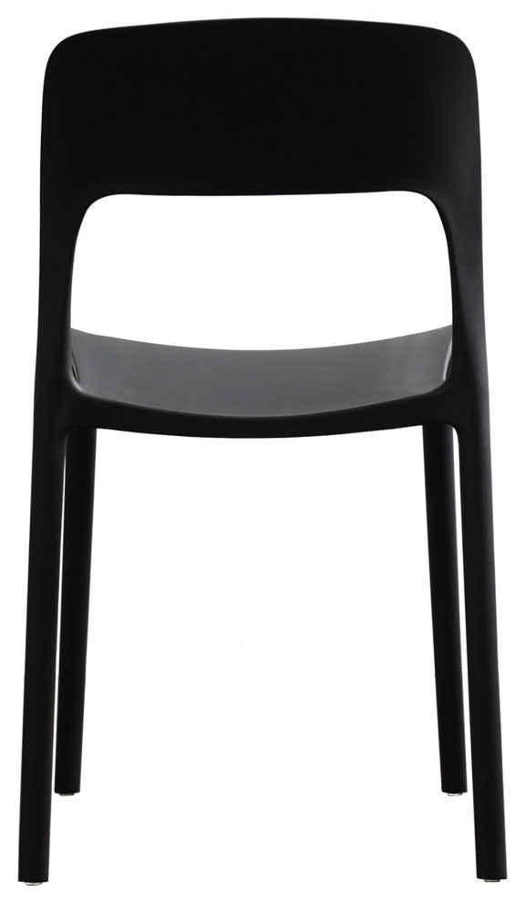 GDF Studio Dean Outdoor Plastic Chairs, Set of 2, Black