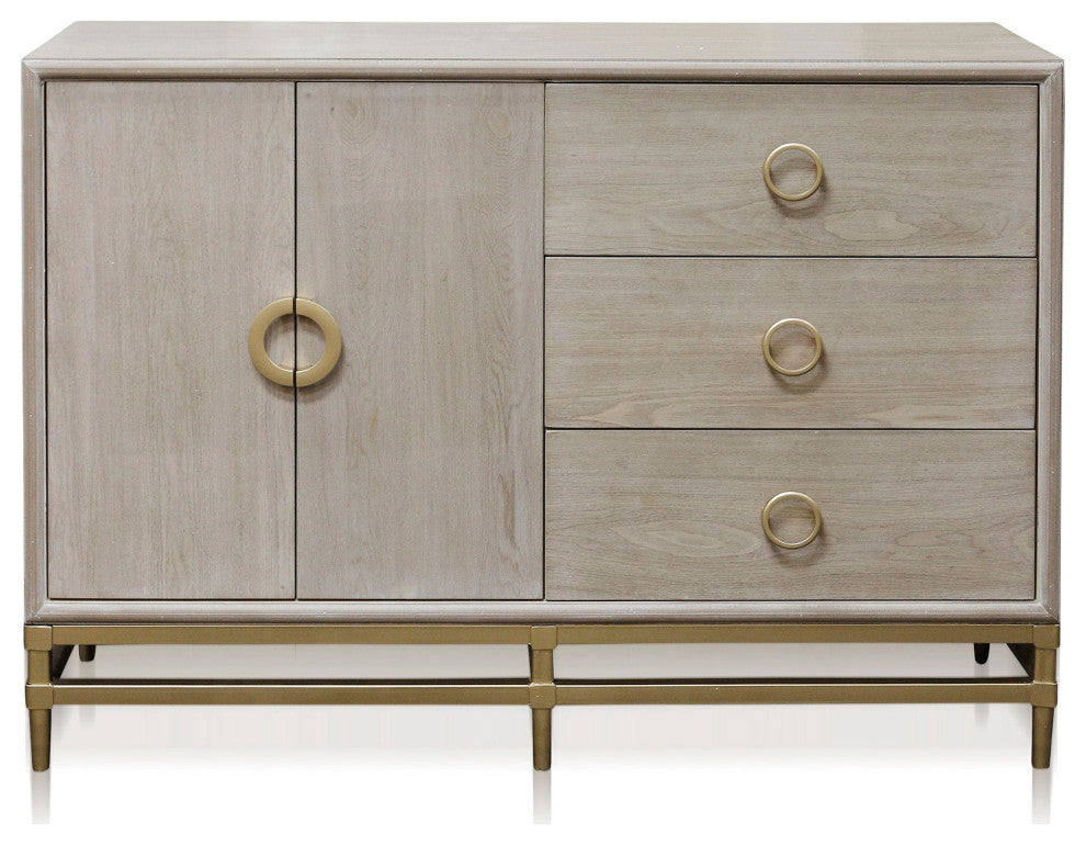 Augusta Cabinet Two Door Three Drawer Unit Weathered Oak Finish