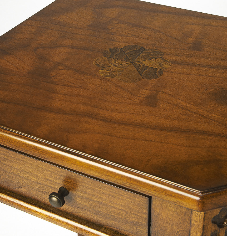 Moyer Wood Side Table With Storage, Medium Brown